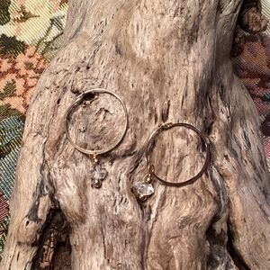 Gold Hoops with Herkimer Diamonds💎